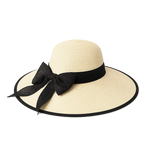 Front view of white/black Luce di Capri Hat