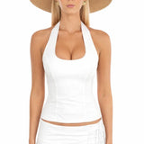 Luce di Capri Hat shown in a lifestyle setting, back angle view