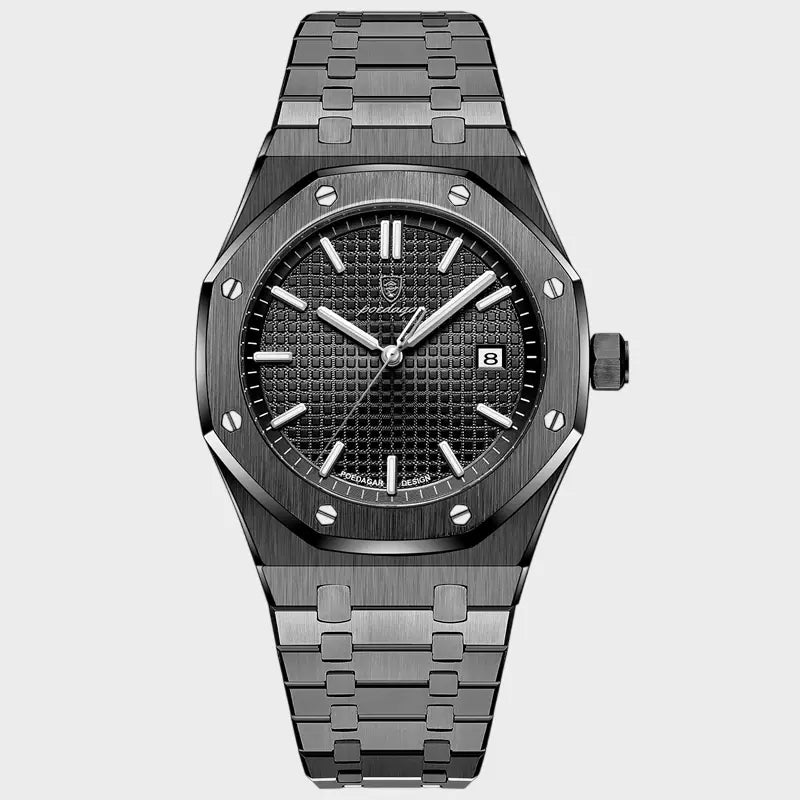 Front view of Black Black Luxury Quartz Wristwatch