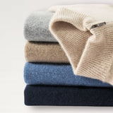 Close-up detail of Madrid Cashmere Zip Sweater, construction detail