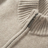 Close-up detail of Madrid Cashmere Zip Sweater