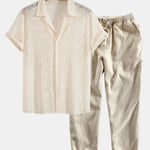 Front view of Beige Malé - Short-Sleeved Set