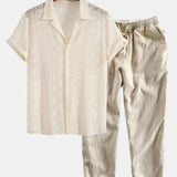 Front view of Beige Malé - Short-Sleeved Set