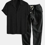 Front view of Black Malé - Short-Sleeved Set