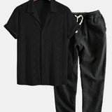 Front view of Black Malé - Short-Sleeved Set