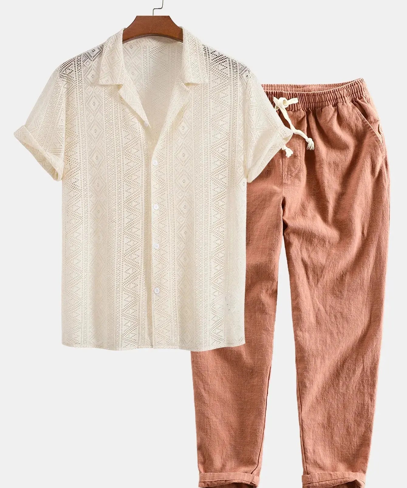 Front view of Orange Malé - Short-Sleeved Set