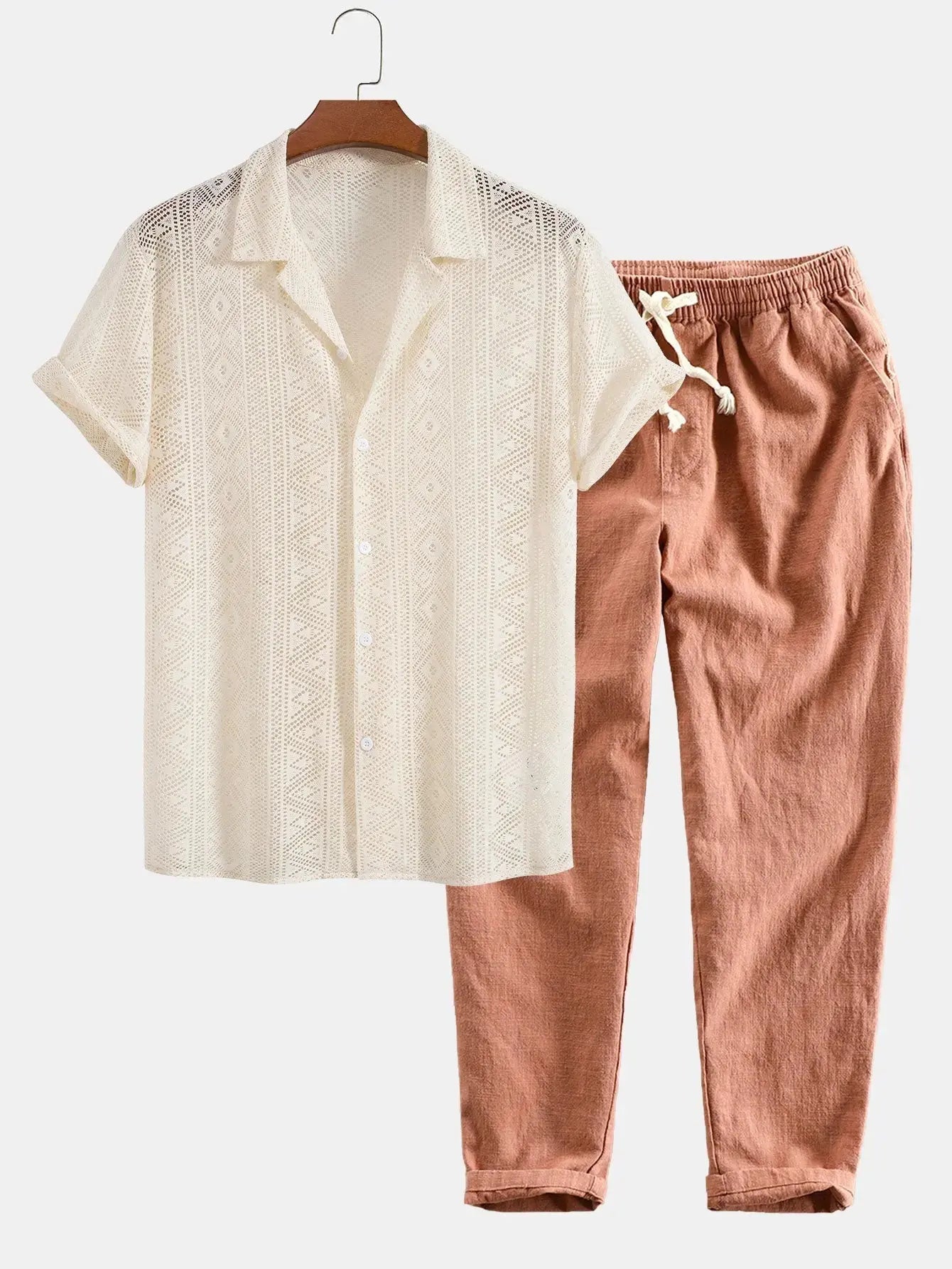 Front view of Orange Malé - Short-Sleeved Set