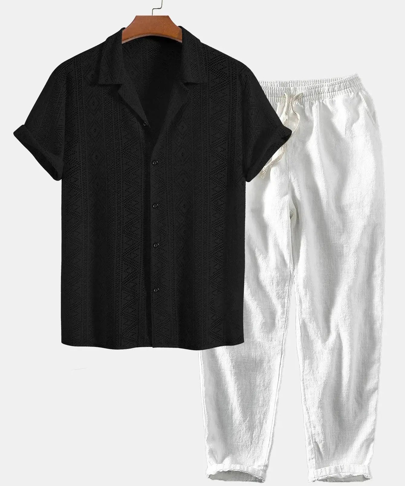 Front view of White Malé - Short-Sleeved Set