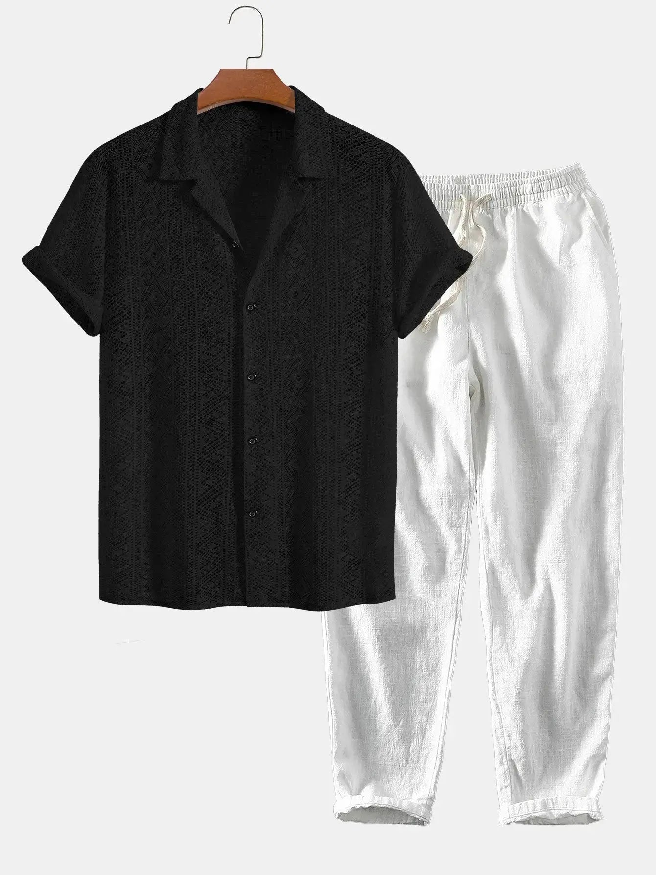 Front view of White Malé - Short-Sleeved Set