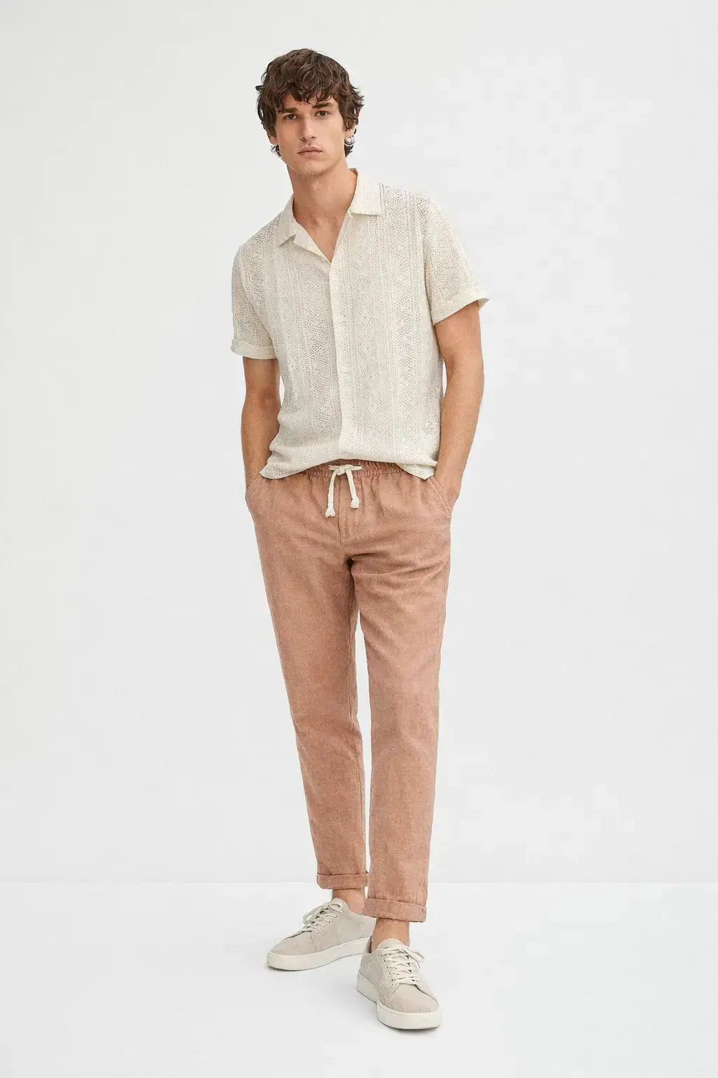 Malé - Short-Sleeved Set shown in a lifestyle setting, full length view