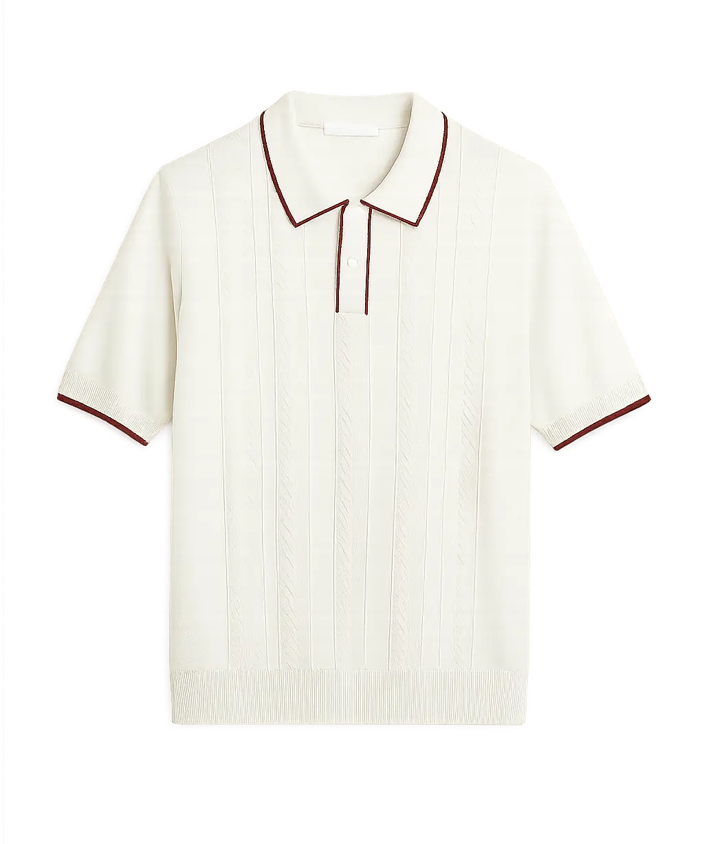 Front view of White Malibu Polo
