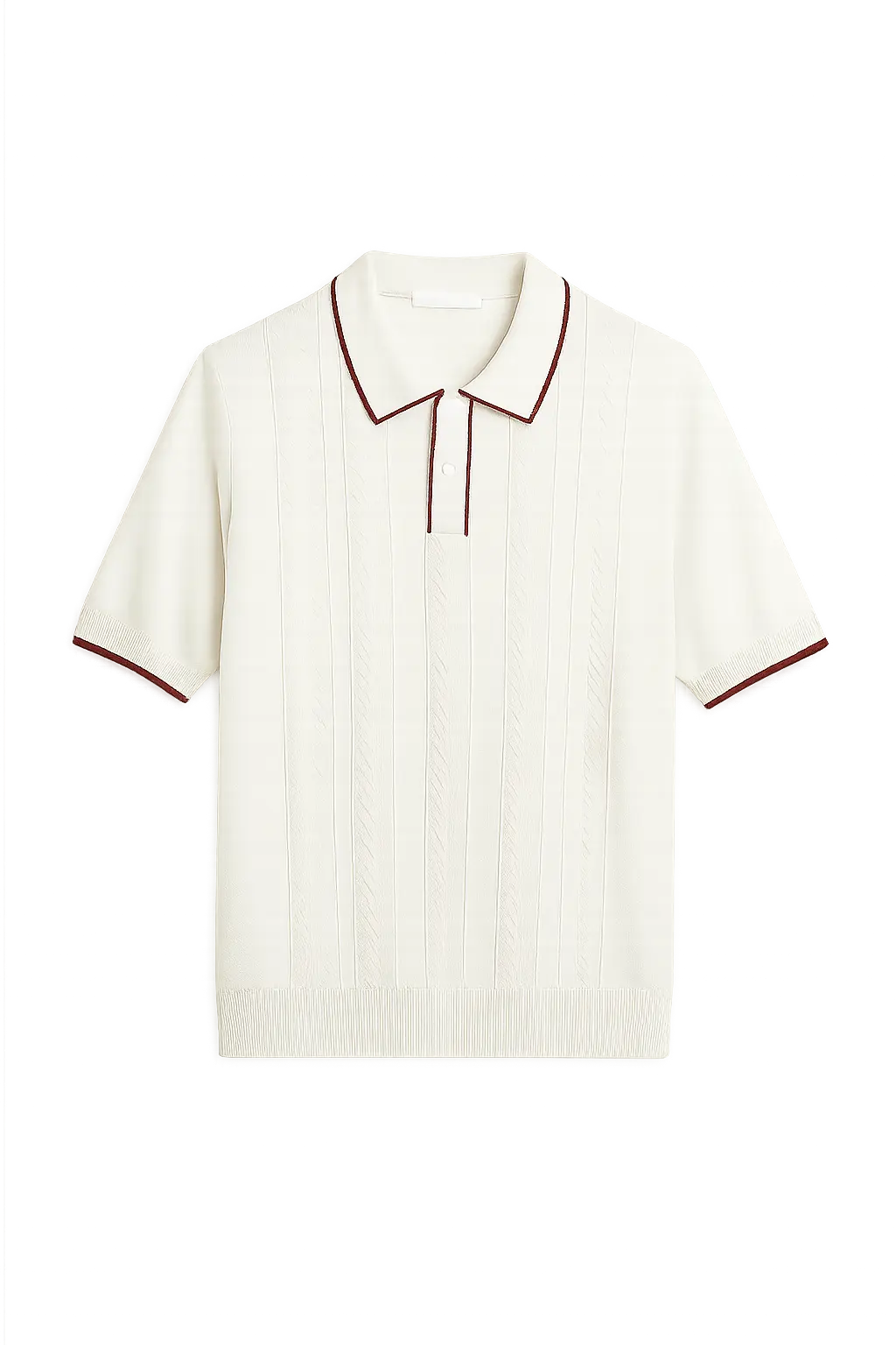 Front view of White Malibu Polo