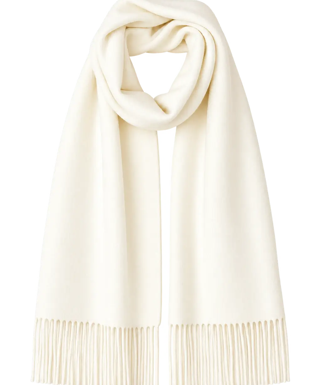 Front view of White Marcelline Scarf