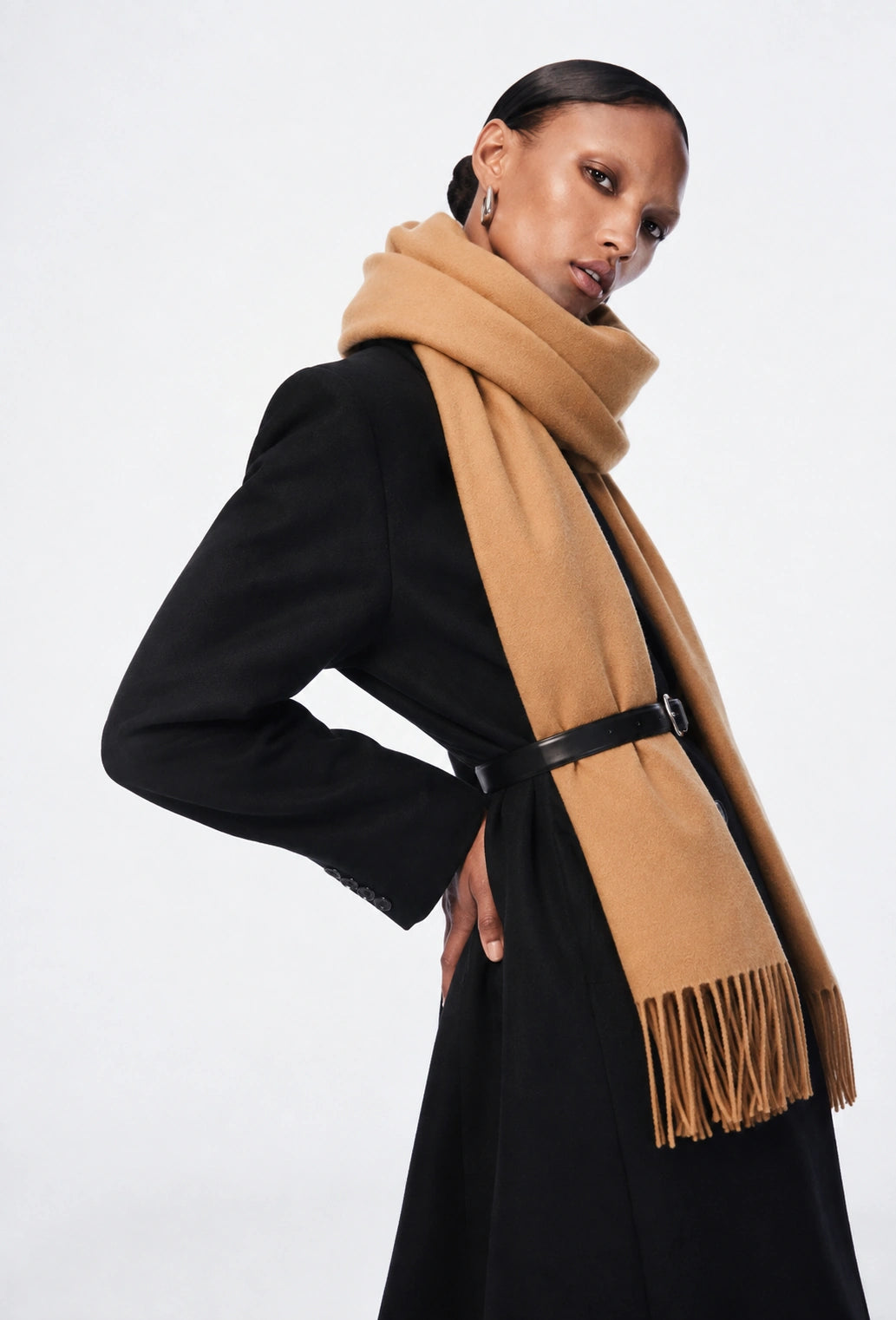 Marcelline Scarf shown in a lifestyle setting, alternate view