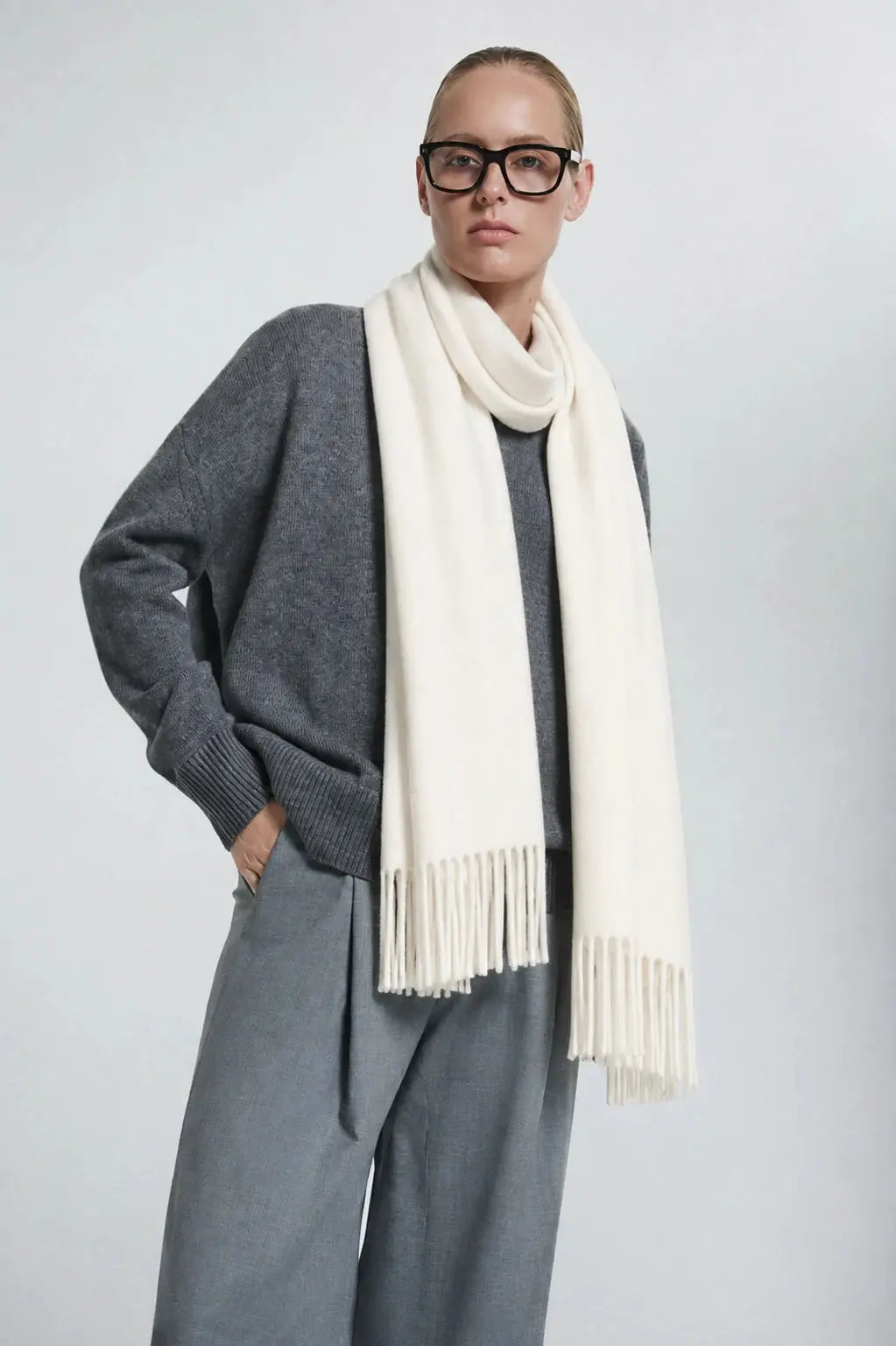 Marcelline Scarf shown in a lifestyle setting, side angle view