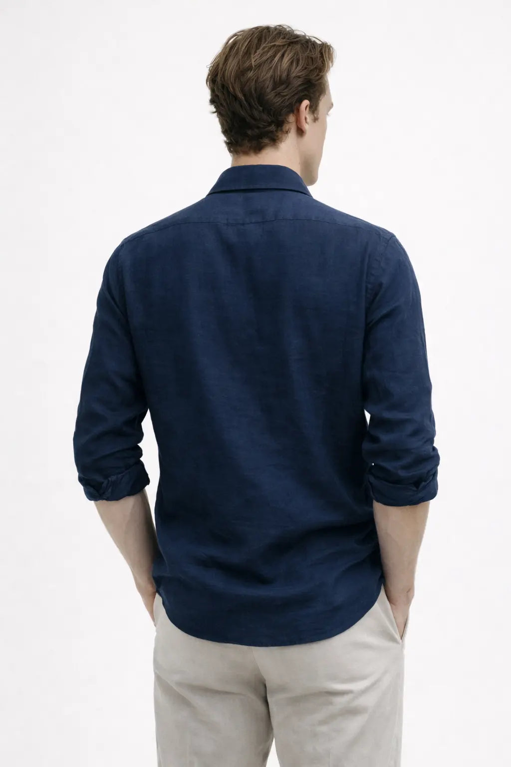 Back view of Men's Casual Shirt, alternate angle