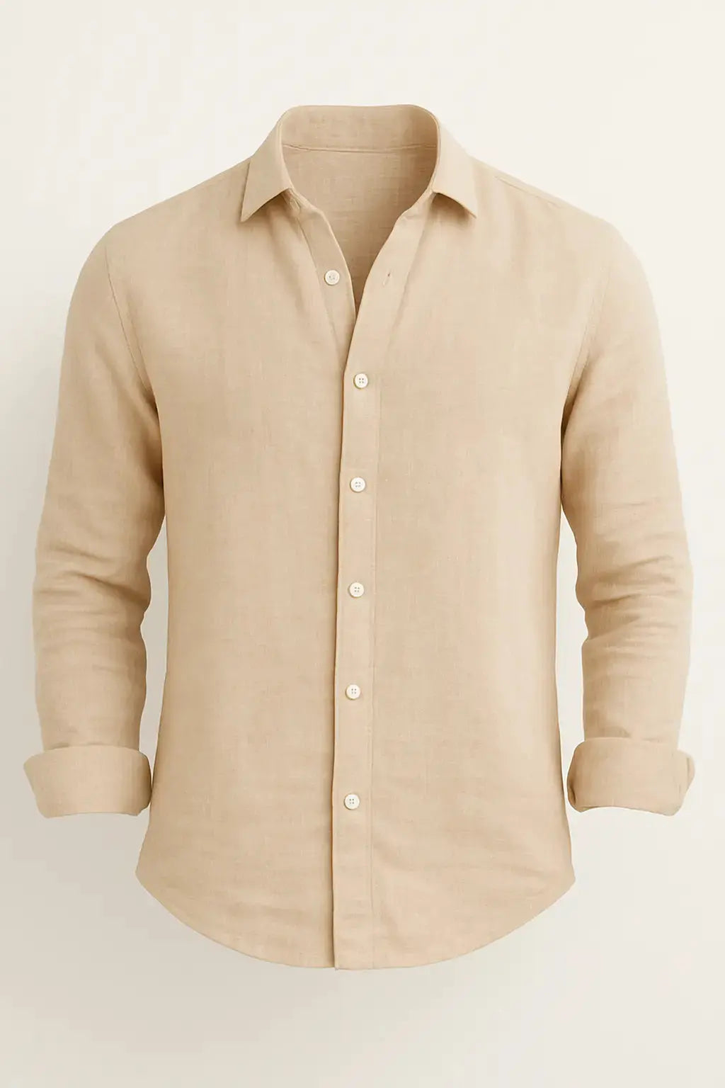 Front view of Beige Men's Casual Shirt