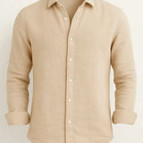 Front view of Beige Men's Casual Shirt