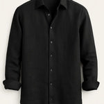 Front view of Black Men's Casual Shirt