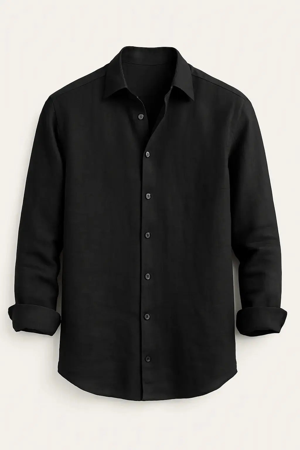 Front view of Black Men's Casual Shirt