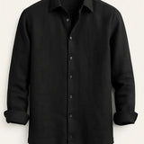 Front view of Black Men's Casual Shirt