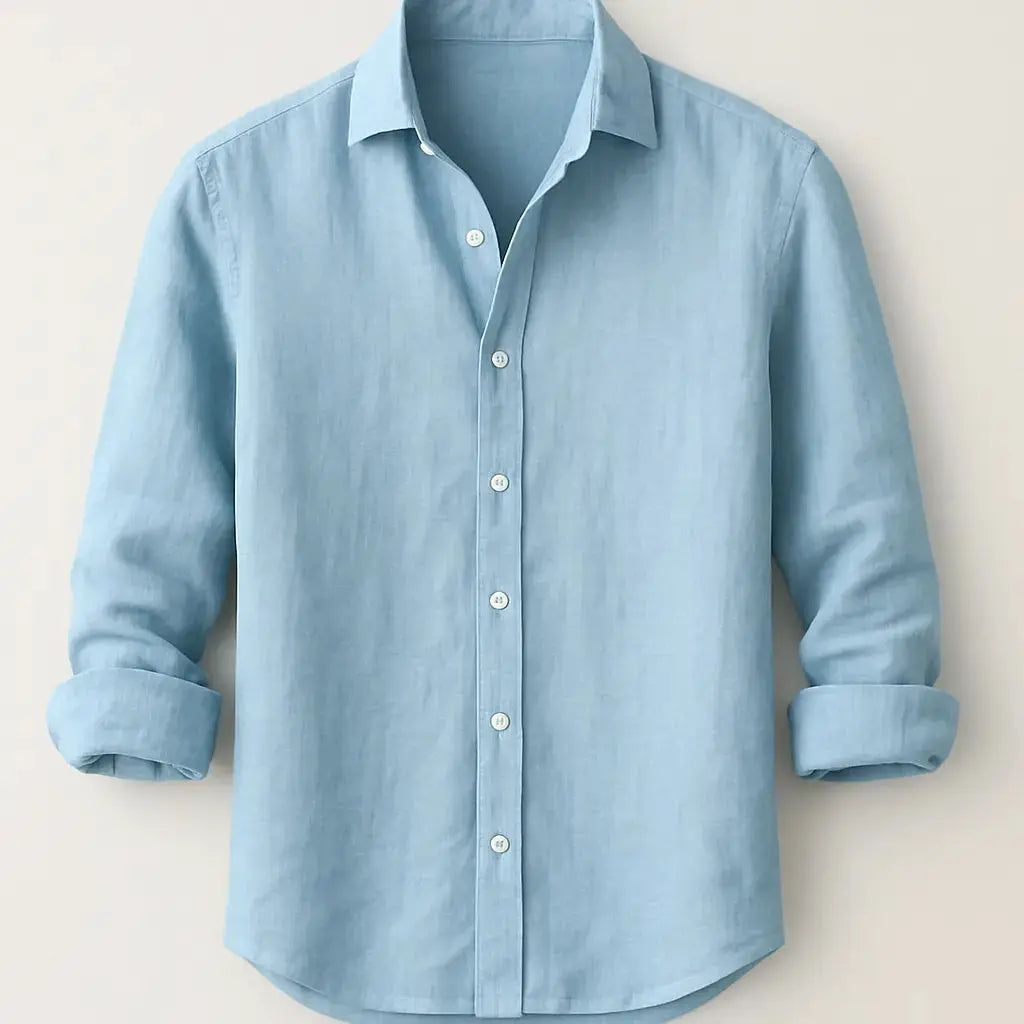 Front view of Sky Blue Men's Casual Shirt