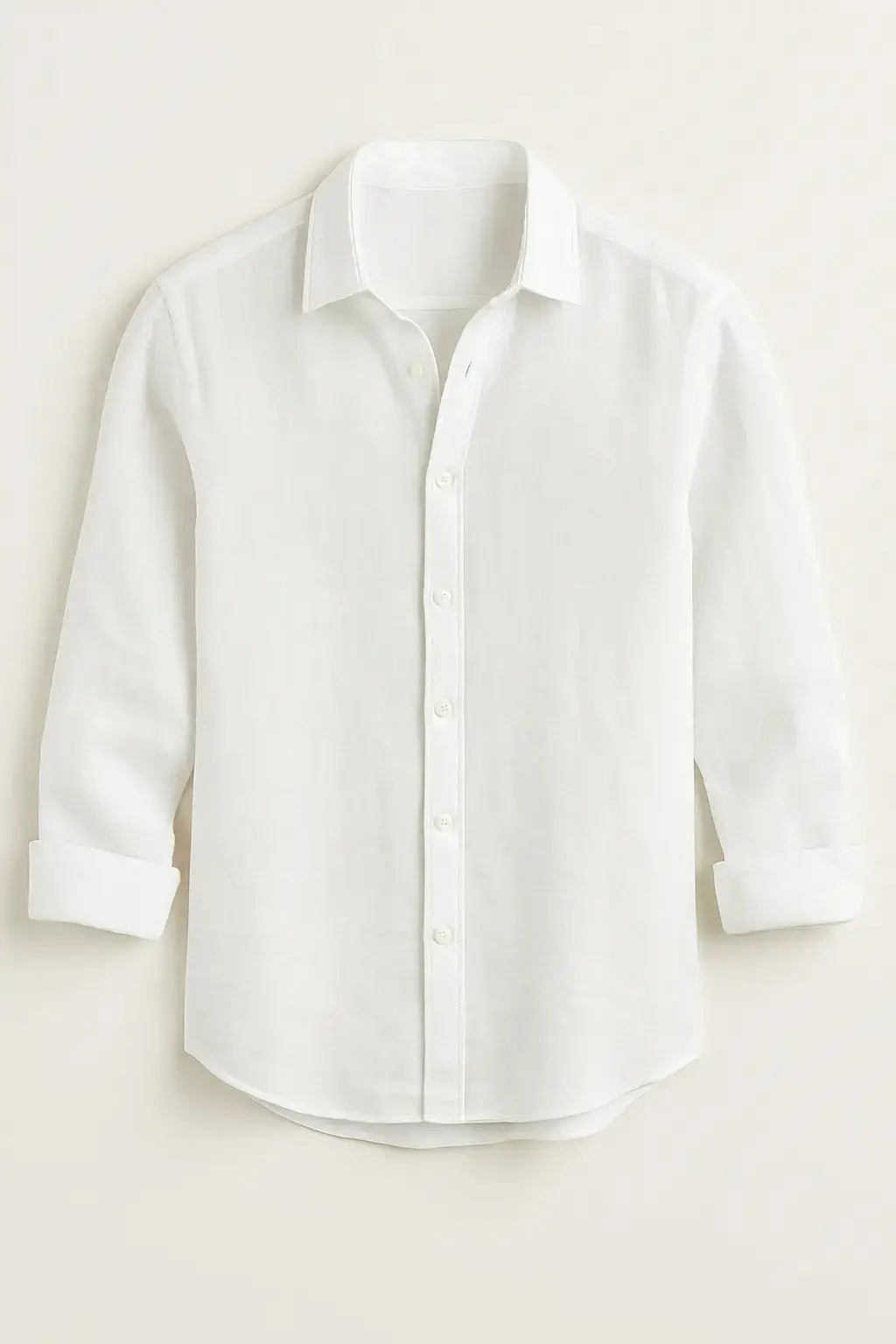 Front view of White Men's Casual Shirt