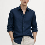 Men's Casual Shirt shown in a lifestyle setting, back angle view