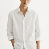Men's Casual Shirt shown in a lifestyle setting, cropped view