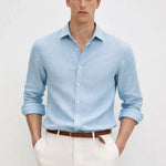 Men's Casual Shirt shown in a lifestyle setting, full length view