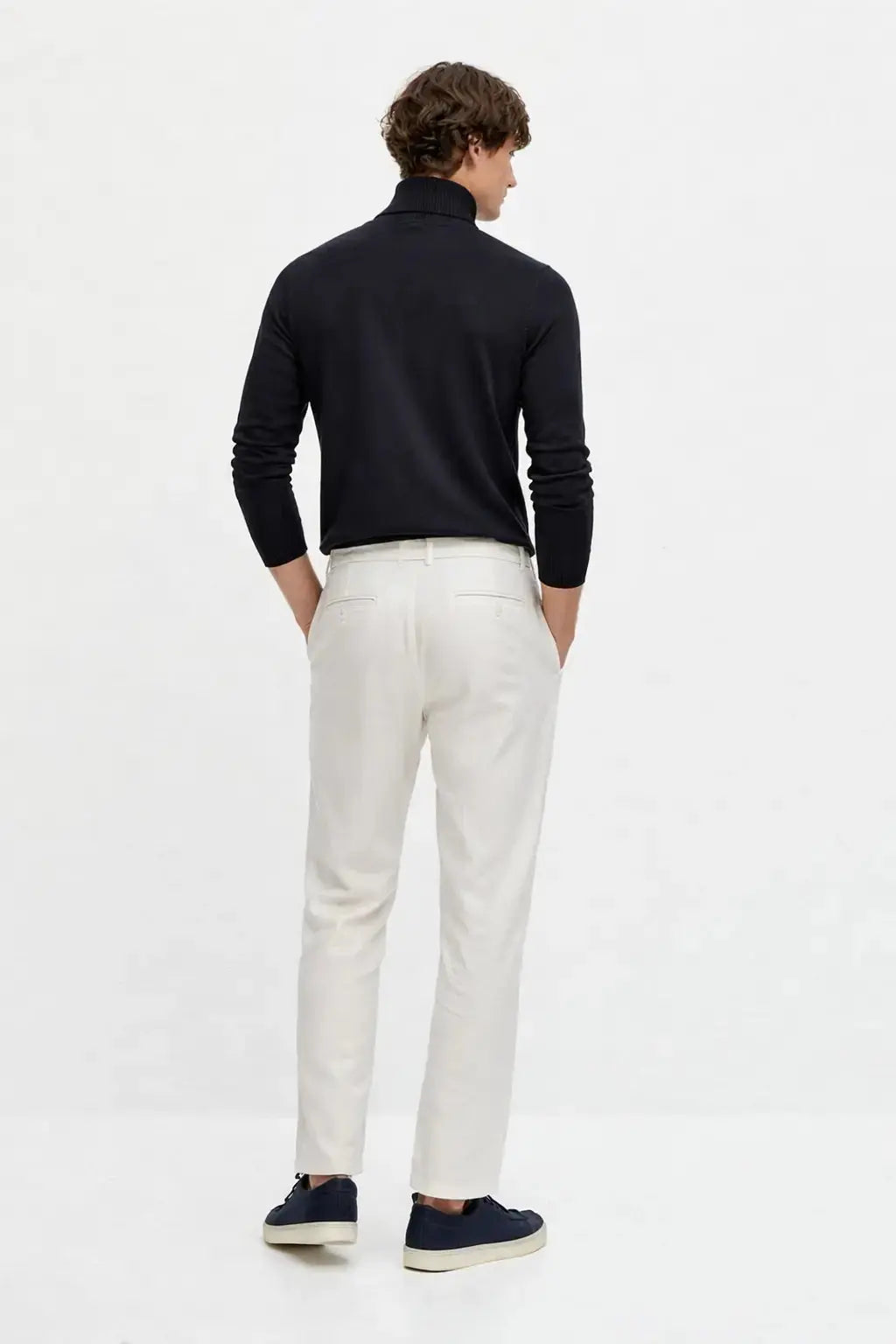 Back view of Merino Royal Turtleneck, alternate view