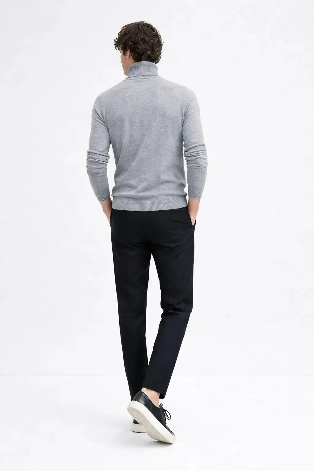 Back view of Merino Royal Turtleneck, full view