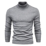 Front view of Grey Merino Royal Turtleneck