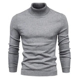 Front view of Grey Merino Royal Turtleneck