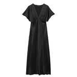 Front view of Black Midnight Silkes Dress