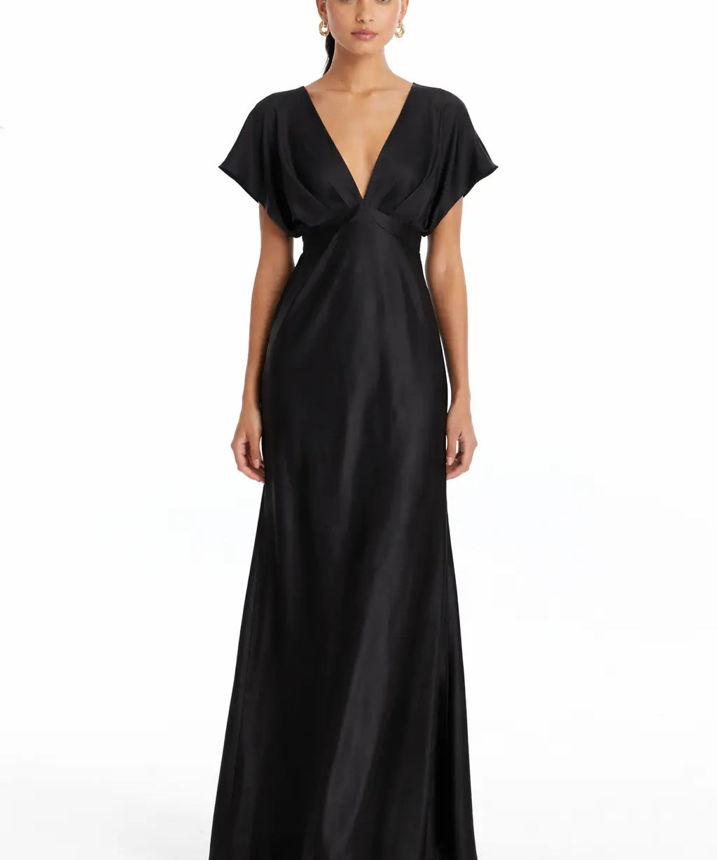 Midnight Silkes Dress shown in a lifestyle setting