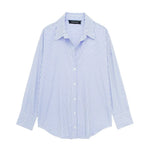 Front view of Light Blue Stripe Minimal Shirt