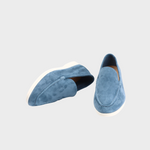 "Men’s high quality classic low loafers in mocca leather, side view"

