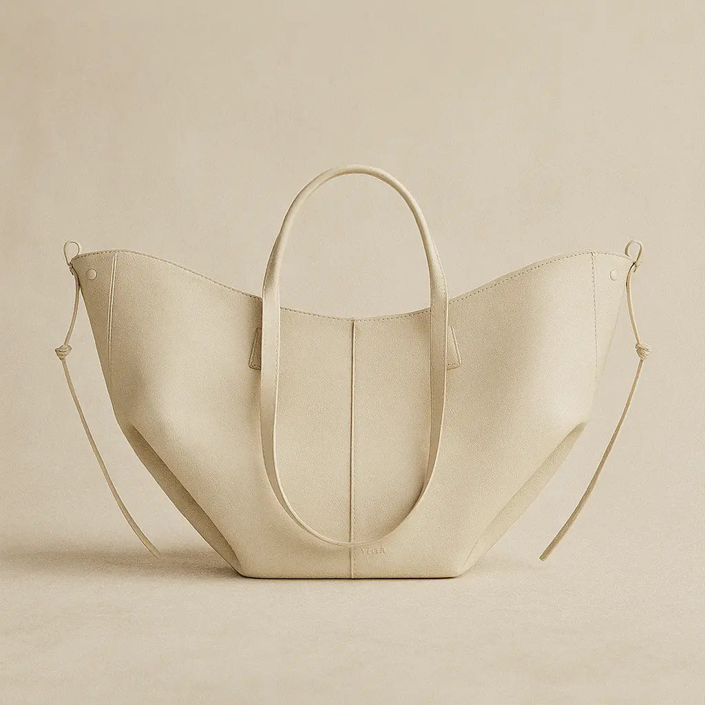 Front view of White Monarch Tote