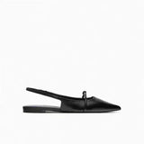 Side view of Black Nero Piatto Shoes