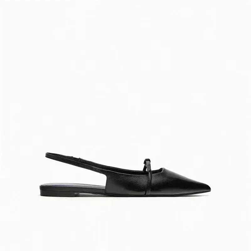 Side view of Black Nero Piatto Shoes