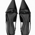 Three-quarter view of Nero Piatto Shoes, opposite angle