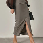 Nina Skirt shown in a lifestyle setting, alternate view
