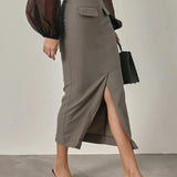 Nina Skirt shown in a lifestyle setting, alternate view