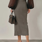 Nina Skirt shown in a lifestyle setting, full length view