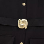 Close-up detail of Noir Silhouette Dress, fabric detail