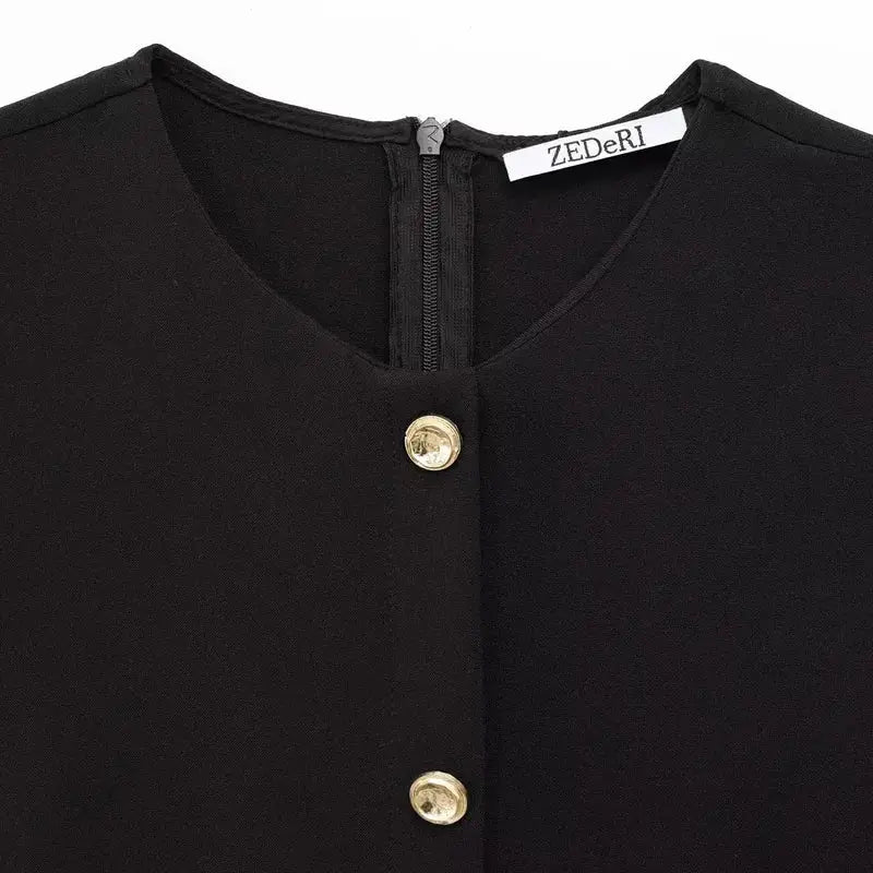 Close-up detail of Noir Silhouette Dress