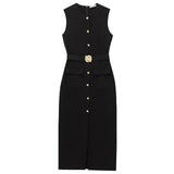 Front view of Black Noir Silhouette Dress