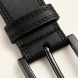 Close-up detail of Nordic Leather Belt, fabric detail