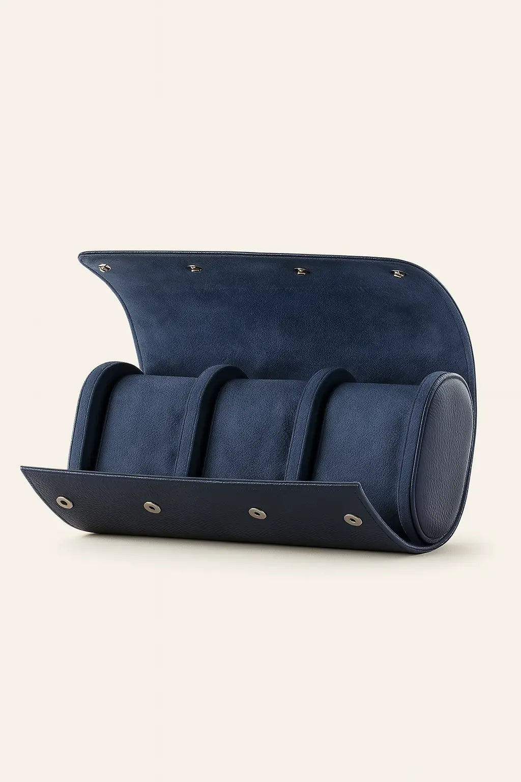 Front view of Blue Travel Watch Holder